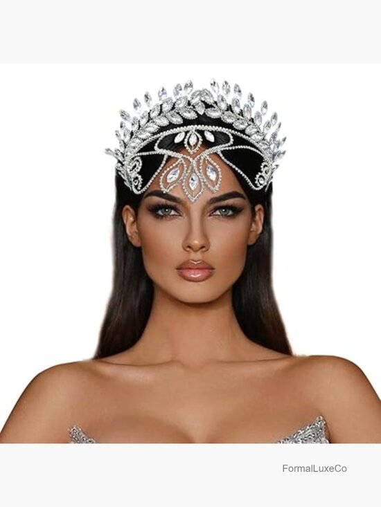 Rhinestone Wedding Headband Crown Tiara with Bobby Pins Bridal Hair Accessory main image 4